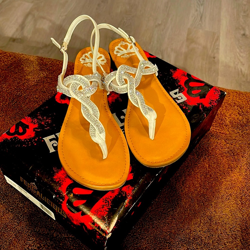 Fergalicious rhinestone sandals